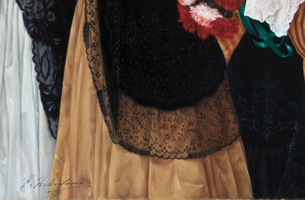 カステジョンの娘達」中島義行 作（25号 油絵）/お茶のふじい・藤井