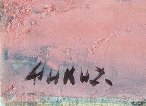 花（仮称）」福沢一郎 作（4号 油絵）/お茶のふじい・藤井茶舗