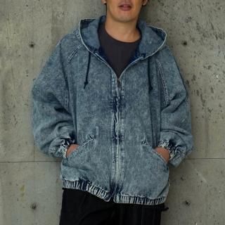 Over Denim Zip Hoodie