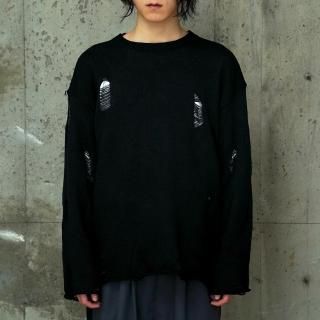 Distressed Over Knit Pull Over


