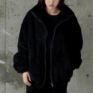 Faux Boa Over Zip Jacket



