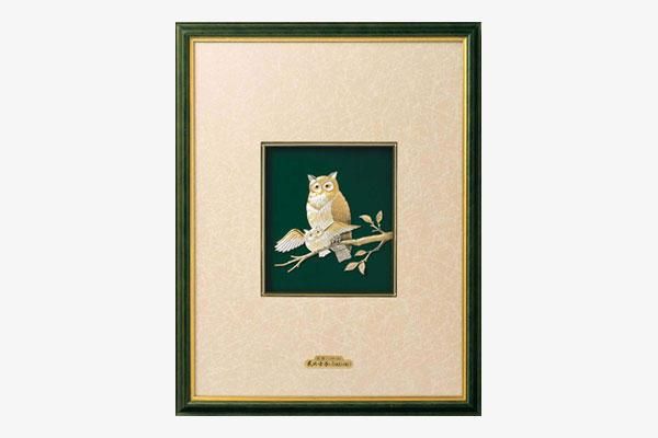 純銀木製額 ふくろう 5号緑 - TAKEHIKO - 武比古 - 日本の伝統 純銀木製額 ふくろう 5号緑 - TAKEHIKO - 武比古 - 日本の伝統