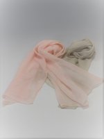 桜染　絹格子楊柳スカーフ