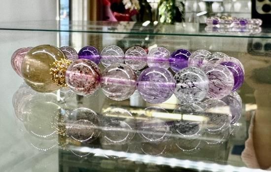 オリジナルブレスレット（スーパーセブン、針水晶、ロンデル