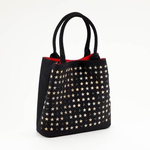 スタッズ ブラック パーティーバッグ スタッズバッグ Gサイズ HOSHI×ブラック×ミックス×レッド