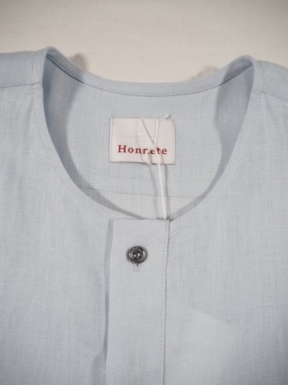 HONNETE  NO COLLAR SHIRTS DRESS [LT BLUE GREY] OP17 1