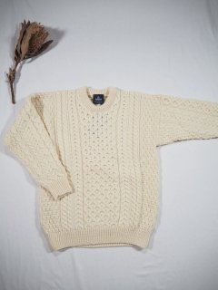 ARAN WORSTED CREW NECK KNIT 