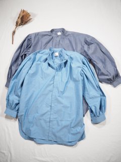 Honnete BAND COLLAR GATHER SHIRTS 