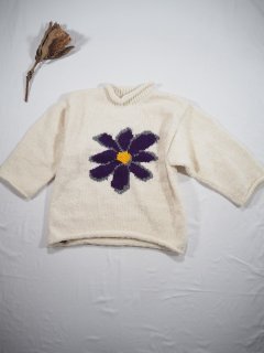 MacMahon Knitting Mills +Niche. オールロールネックニット[FLOWER WHT/PPL] 