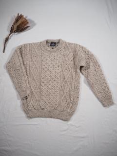 ARAN HERITAGE WORSTED CREW NECK KNIT 