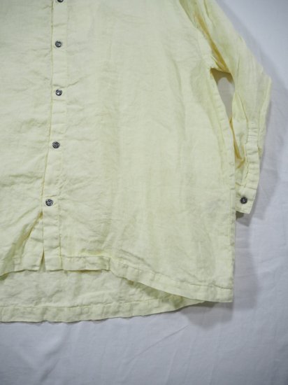 Honnete  OVERSIZED BAND COLLAR SHIRTS [PALE YELLOW] 23SS-S22 1