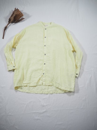 Honnete  OVERSIZED BAND COLLAR SHIRTS [PALE YELLOW] 23SS-S22 3