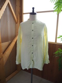 Honnete  OVERSIZED BAND COLLAR SHIRTS [PALE YELLOW] 