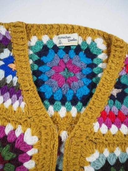 MacMahon Knitting Mills クロシェVネックカーディガン MacMahon Knitting Mills クロシェVネックカーディガン
