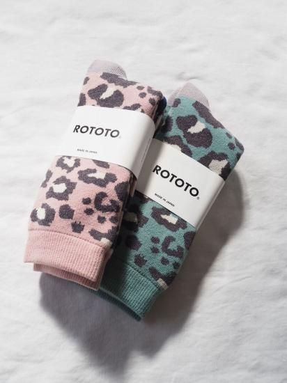 Rototo PILE LEOPARD CREW SOCKS R1340 1