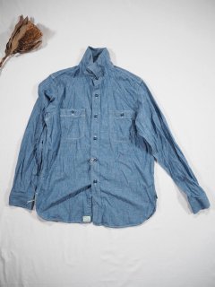 <img class='new_mark_img1' src='https://img.shop-pro.jp/img/new/icons12.gif' style='border:none;display:inline;margin:0px;padding:0px;width:auto;' />orSlow  SLIM FIT CHAMBRAY WORK SHIRT 