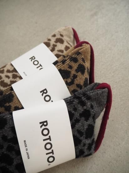  Rototo LEOPARD PATTERN MERINO SOCKS R1627 2