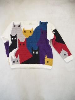 <img class='new_mark_img1' src='https://img.shop-pro.jp/img/new/icons12.gif' style='border:none;display:inline;margin:0px;padding:0px;width:auto;' />MacMahon Knitting Mills 롼ͥå˥å[CAT GATHERING-WHT] 