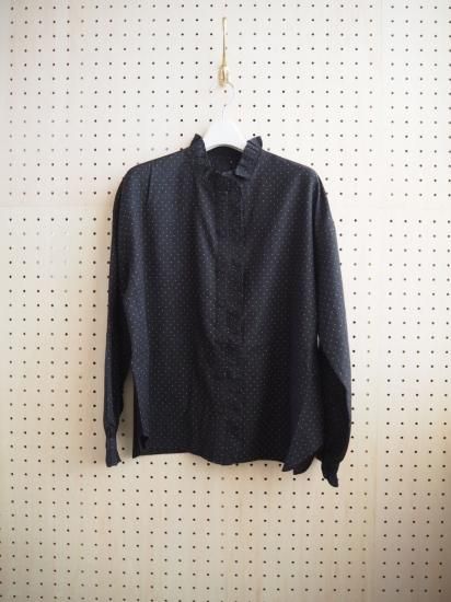  maison de soil  WOOL/COTTON/SILK PIN DOT PRINT FRILL COLLAR SHIRT INMDS25761 0