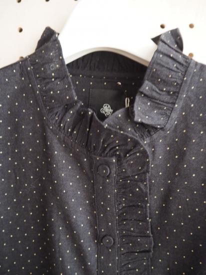  maison de soil  WOOL/COTTON/SILK PIN DOT PRINT FRILL COLLAR SHIRT INMDS25761 1