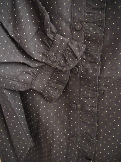  maison de soil  WOOL/COTTON/SILK PIN DOT PRINT FRILL COLLAR SHIRT INMDS25761 3