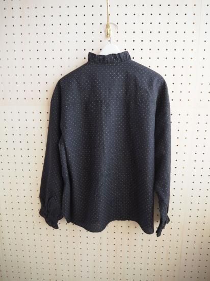  maison de soil  WOOL/COTTON/SILK PIN DOT PRINT FRILL COLLAR SHIRT INMDS25761 4