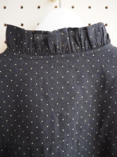  maison de soil  WOOL/COTTON/SILK PIN DOT PRINT FRILL COLLAR SHIRT INMDS25761 5