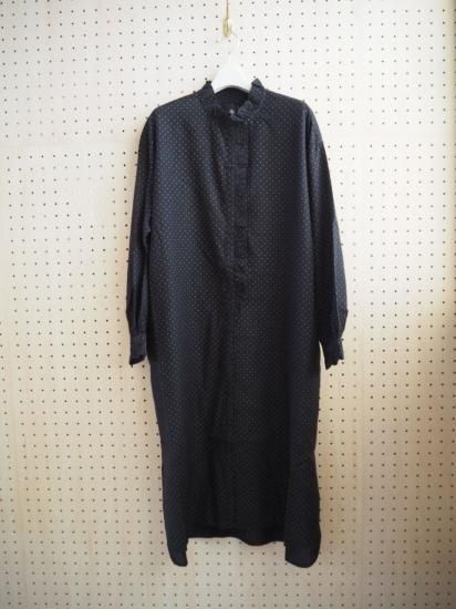  maison de soil  WOOL/COTTON/SILK PIN DOT PRINT FRILL COLLAR LONG SHIRT INMDS25763 0