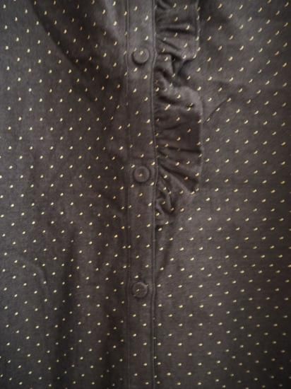  maison de soil  WOOL/COTTON/SILK PIN DOT PRINT FRILL COLLAR LONG SHIRT INMDS25763 2