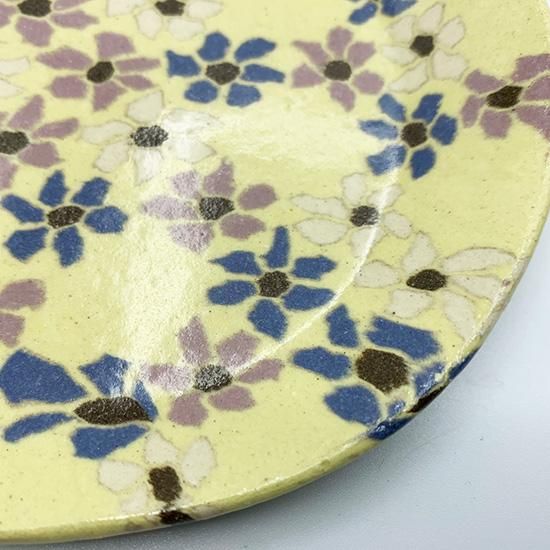 花鳥 8吋メタプラター 楕円皿 約21cm 赤系 中華食器・アジアン