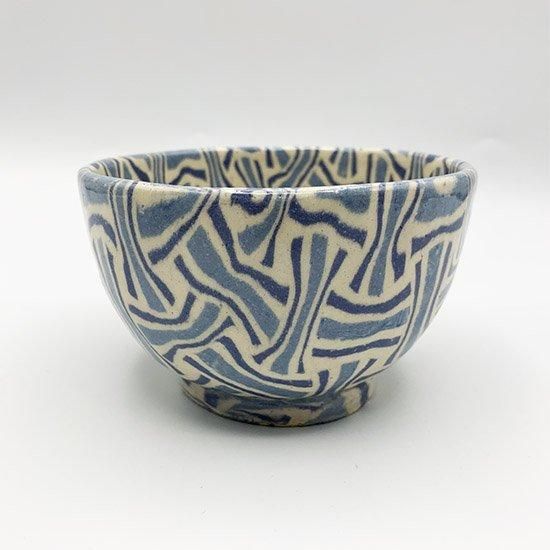 陶芸工房ももねり 茶碗 大 網代模様 青 - galerie arbre Online Shop