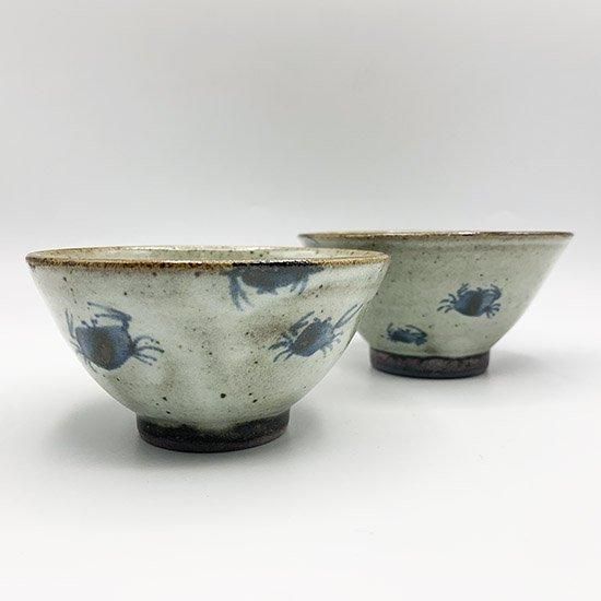 茶碗　カニ模様 大石窯 飯碗 カニ柄 - galerie arbre Online Shop
