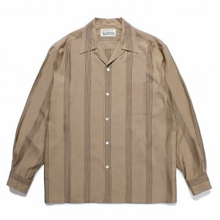 WACKO MARIASTRIPED OPEN COLLAR SHIRT L/S