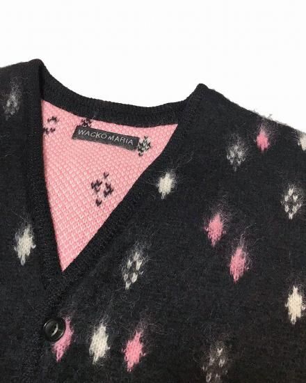 WACKO MARIA DIAMOND HEAVY MOHAIR CARDIGAN - tinyworld WACKO MARIA DIAMOND HEAVY MOHAIR CARDIGAN - tinyworld