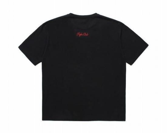 ワコマリア 刺繍Tシャツ FIGHT CLUBデザイン WASHED HEAVYWEIGHT WACKO MARIA/WASHED HEAVY WEIGHT T-SHIRT（BLACK）［刺繍T-25春
