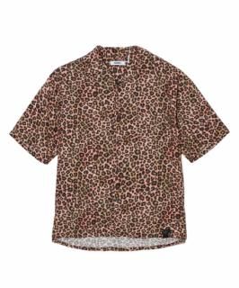 MSMLLEOPARD OPEN COLLAR SHORT SLEEVE SHIRTS