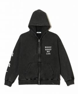 MSMLGARMENT DYE ZIP HOODIE