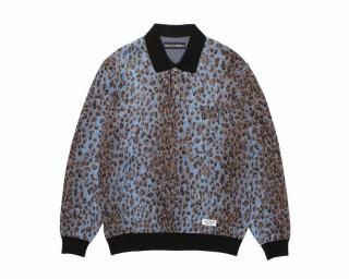 WACKO MARIALEOPARD KNIT POLO SHIRT