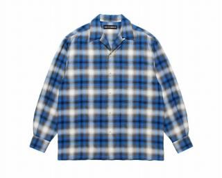 WACKO MARIAOMBRE CHECK OPEN COLLAR SHIRT L/S ( TYPE-1 )