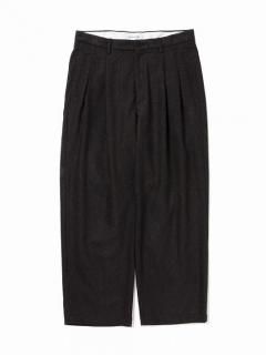 COOTIESilk Nep Herringbone 2 Tuck Wide Trousers