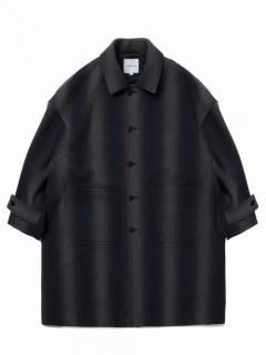 COOTIEOmbre Stripe Wool Balmacaan Coat