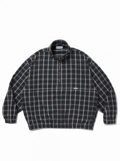 COOTIEAD Processing Heavy Flannel Check Half Zip Pullover
