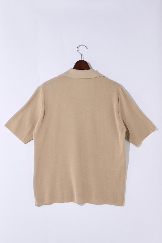 【美品】Blu Bre スキッパー　ベージュ　XL 50%OFF】 Blu Bre / ハーフミラノ オープンカラースキッパー