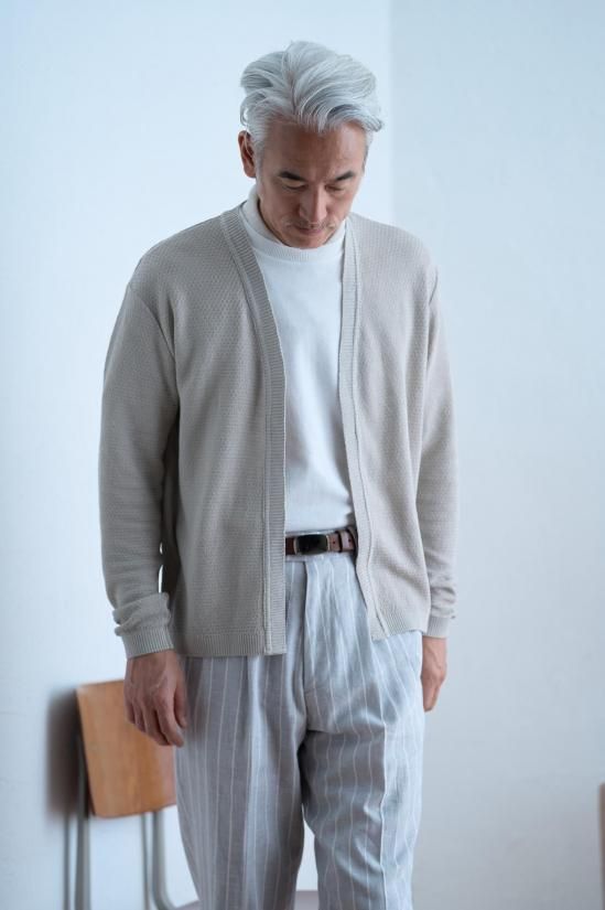 50%OFF】 Blu Bre / リネンシルク ボタンレスカーディガン