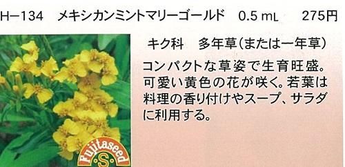 メキシカンミントマリーゴールド ０ ５ｍｌ キク科 多年草または一年草 オガワのタネ オンラインショップ