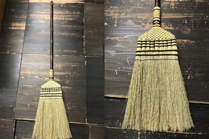 山田長柄箒 地草 串型九ツ玉｜江戸箒老舗―白木屋傳兵衛