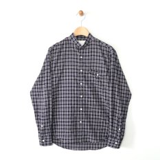 h.b stand collar shirts shirring check