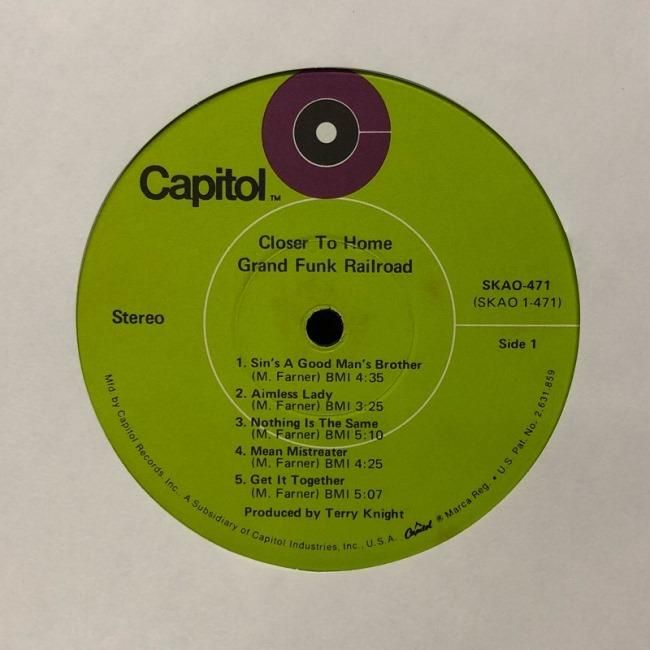 GRAND FUNK Closer To レコード Grand Funk Railroad ‎/ Closer To Home - Guitar Records
