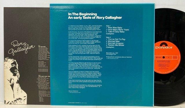 ロリーギャラガー インザビギニング テイスト LP レコード Rory Gallagher – In The Beginning - An Early Taste Of Rory