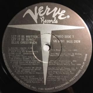 ELLIE GREENWICHLet It Be Written, Let It Be Sung ELLIE GREENWICHLet It Be Written, Let It Be Sung